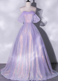 Iridescent Tulle Sweetheart Off-Shoulder Ballgown Prom Dress