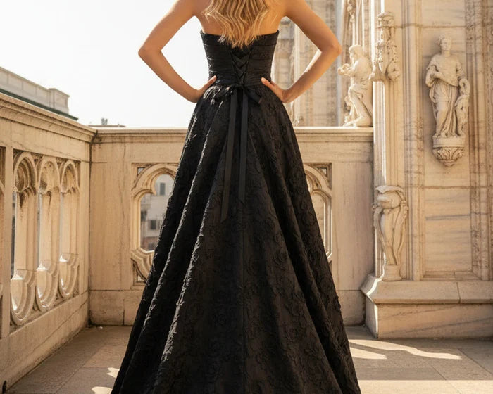 Luxurious Strapless Sweetheart Textured Mikado Lace-Up Back Sweeping-Train Ballgown