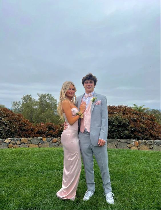 Romantic Ruched Sweetheart Spaghetti-Strap Solid-Back High-Slit Floor-Length Prom Dress