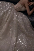Sparkling Sweetheart Crystal-Strap Corset-Bodice Floor-Length Ballgown Prom Dress